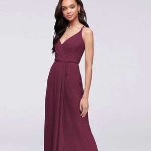Double Strap Long Georgette Bridesmaid dress